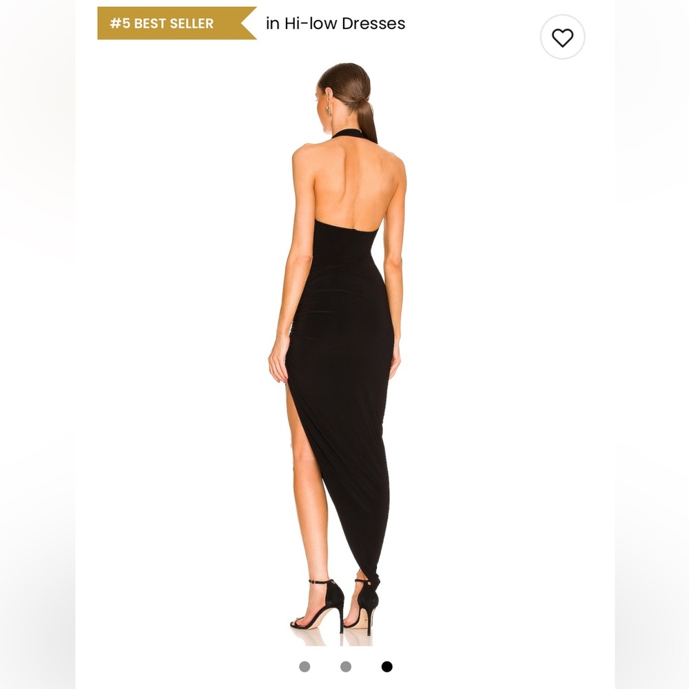 Norma Kamali Cayla Side Drape Gown in Black - Picture 3 of 10